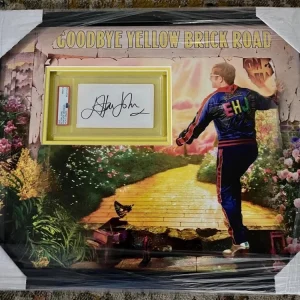ELTON JOHN SIGNED AUTOGRAPH AMAZING GOODBYE YELLOW BRICK ROAD DISPLAY - RARE PSA