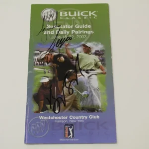 TIGER WOODS SERGIO GARCIA VIJAY SINGH SIGNED AUTOGRAPH '03 BUICK CLASSIC PROGRAM