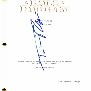 TIM ROBBINS SIGNED AUTOGRAPH BULL DURHAM FULL MOVIE SCRIPT - KEVIN COSTNER, RARE