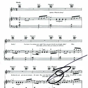 USHER RAYMOND SIGNED AUTOGRAPH "NICE & SLOW" SHEET MUSIC - 8701, CONFESSIONS