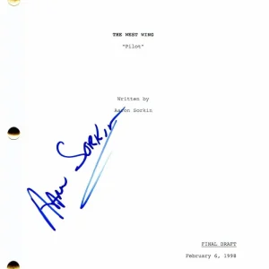 AARON SORKIN SIGNED AUTOGRAPH THE WEST WING FULL PILOT SCRIPT - THE NEWSROOM