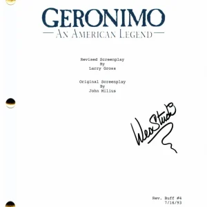 WES STUDI SIGNED AUTOGRAPH GERONIMO: AN AMEICAN LEGEND MOVIE SCRIPT GENE HACKMAN