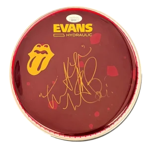 Charlie Watts The Rolling Stones Signed Autograph 8" Drumhead Skin w/ ID: 38953