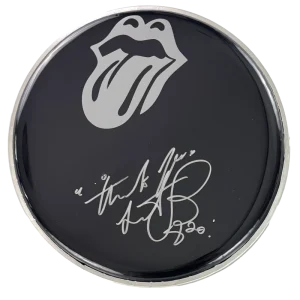 Charlie Watts The Rolling Stones Signed Autograph 10" Logo Drumhead w/ JSA COA