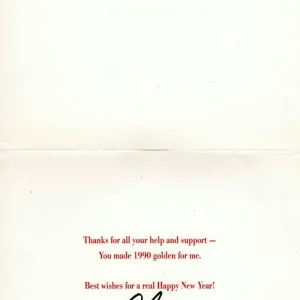 ALAN JACKSON SIGNED AUTOGRAPH 1990 CHRISTMAS HOLIDAY CARD - COUNTRY MUSIC STAR