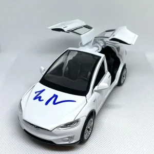 ELON MUSK SIGNED AUTOGRAPH 1:32 DIECAST TESLA MODEL X WHITE CAR - RARE ACOA JSA