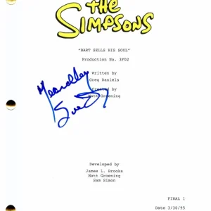 YEARDLEY SMITH SIGNED AUTOGRAPH - SIMPSONS EPISODE SCRIPT - MATT GROENING, LISA