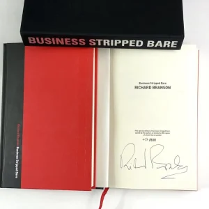 RICHARD BRANSON SIGNED AUTOGRAPH "BUSINESS STRIPPED BARE" LE BOOK - HAND #'D 472
