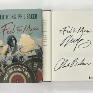 NEIL YOUNG SIGNED AUTOGRAPH "TO FEEL THE MUSIC" BOOK - CSNY, HARVEST, RARE! BAS