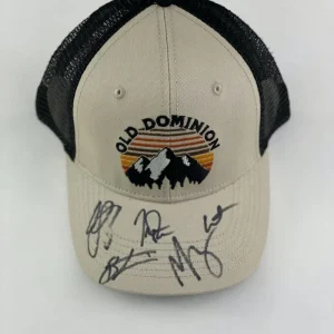 OLD DOMINION FULL BAND (X5) SIGNED AUTOGRAPH BASEBALL HAT CAP - TREVOR ROSEN + 4