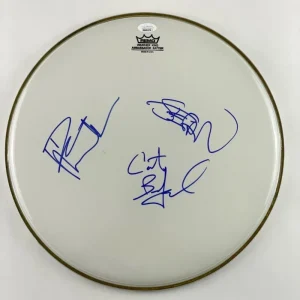 DAVE MATTHEWS STEFAN LESSARD CARTER BEAUFORD SIGNED AUTOGRAPH DRUMHEAD BAND JSA