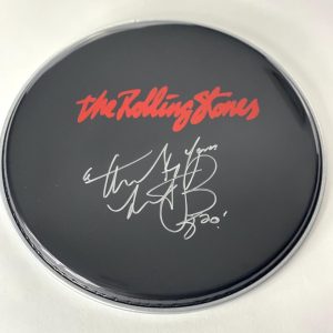 CHARLIE WATTS SIGNED AUTOGRAPH 12" CUSTOM ROLLING STONES DRUMHEAD - RARE! W/ JSA