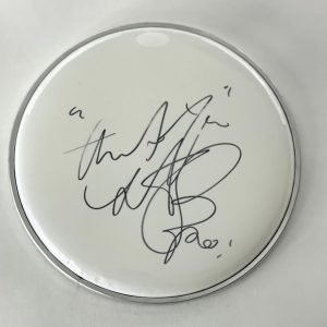 CHARLIE WATTS SIGNED AUTOGRAPH 8" DRUMHEAD - ROLLING STONES STICKY FINGERS JSA