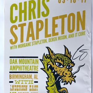 CHRIS STAPLETON SIGNED AUTOGRAPH 18X24 CONCERT TOUR POSTER - 2017 JSA *DAMAGED*