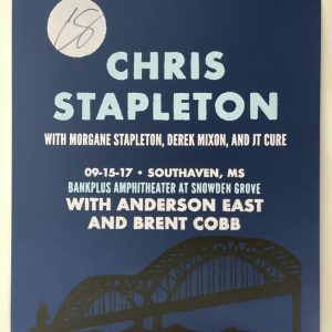 CHRIS STAPLETON SIGNED AUTOGRAPH 18X24 CONCERT TOUR POSTER - SOUTHHAVEN MS JSA
