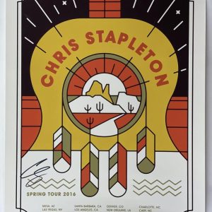 CHRIS STAPLETON SIGNED AUTOGRAPH 18X24 CONCERT TOUR POSTER - SPRING 2016 JSA
