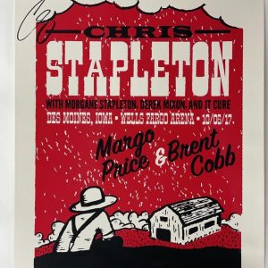 CHRIS STAPLETON SIGNED AUTOGRAPH 18X24 CONCERT TOUR POSTER - DES MOINES 2017 JSA