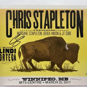 CHRIS STAPLETON SIGNED AUTOGRAPH 14X19 CONCERT TOUR POSTER WINNIPEG 3/22/17 JSA