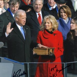 President Joe Biden Jill Biden Signed Autograph 8x10 Inauguration Photo JSA COA