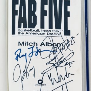 Michigan Fab Five Signed Autographed Mitch Albom HC Book Chris Webber Jalen Rose