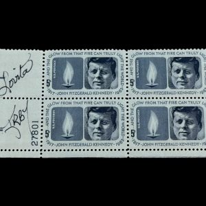Lovita Irby JFK Assassination Witness Signed Autograph Plate Block Stamps