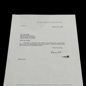 Francis Crick DNA Double Helix Nobel Prize Signed Autograph James Watson TSL JSA