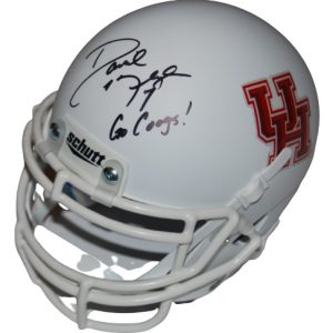 DAVID KLINGLER signed (HOUSTON COUGARS) white mini football helmet BECKETT BAS