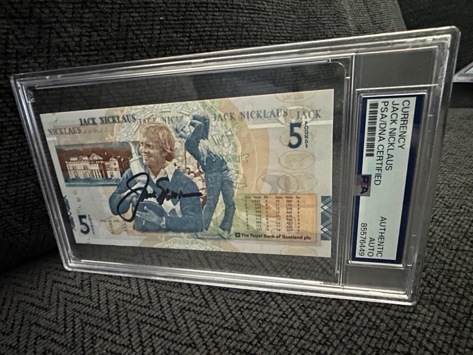 Jack Nicklaus PSA DNA Slab Authenticated Signed 2005 Scotland 5 Pound jack-nicklaus-psa-dna-slab-authenticated-signed-2005-scotland-5-pound