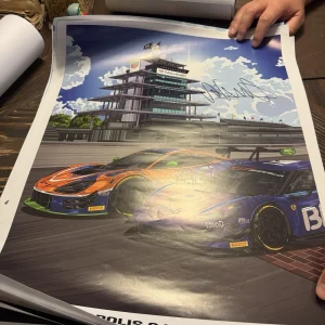 GT Challenge Large Poster Indianapolis 8 Hour 2025 Signed Valentino Rossi