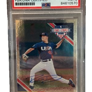 REID DETMERS signed (LOS ANGELES ANGELS) Stars & Stripes Card PSA 84610570