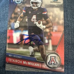 Signed NFL Football Trading Card Autographed Tetairoa McMillan Arizona