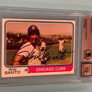 RON SANTO Signed 1974 TOPPS Card #270 Beckett BAS AUTO 10