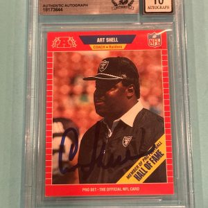 ART SHELL Signed 1989 PRO SET Card #541 CO Beckett BASAUTO 10
