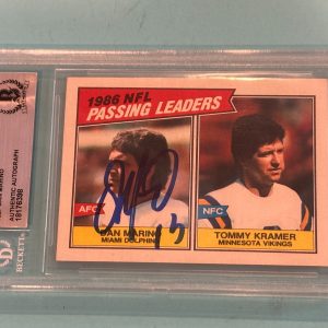 DAN MARINO Signed 1987 TOPPS PASSING LEADERS Card #227 Beckett BAS