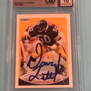 DAVID LITTLE Signed 1990 FLEER Card #146 Beckett BAS AUTO 10