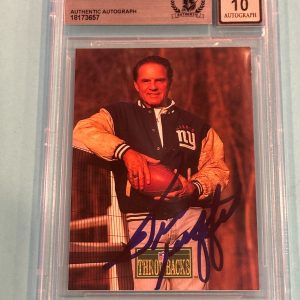 FRANK GIFFORD Signed 1992 PRO LINE PORTRAITS Card #428 Beckett BAS AUTO 10
