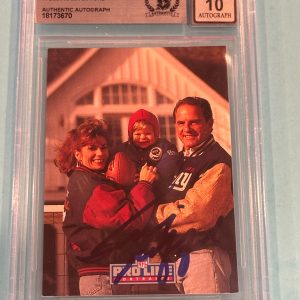 FRANK GIFFORD Signed 1992 PRO LINE PORTRAITS Card #PLC5 Beckett BAS AUTO 10