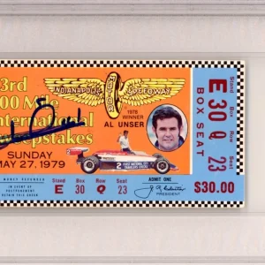 1979 Indy Indianapolis 500 Ticket Signed Mario Andretti PSA DNA COA Autograph F1