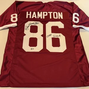 Dan Hampton Arkansas signed Custom jersey W/ CHOF Inscription Beckett Witnessed