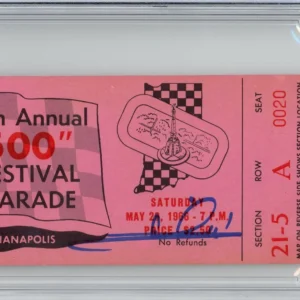 Indianapolis Indy 500 Parade Ticket Signed Mario Andretti PSA DNA COA Autograph