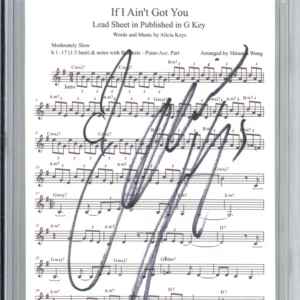 Alicia Keys SIGNED If I Ain't Got You Lyric Sheet Music PSA DNA COA AUTOGRAPH