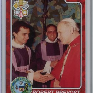2025 GAS Pope Leo XIV Meets Pope John Paul II Rookie Card RC Robert Prevost /100