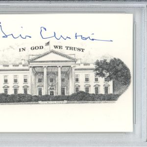 President Bill Clinton SIGNED AUTOGRAPH White House Engraving Cut PSA DNA COA