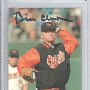 President Bill Clinton SIGNED AUTOGRAPHED Baltimore Orioles Baseball Cut PSA DNA