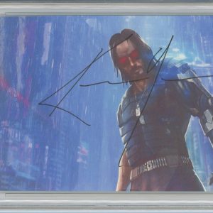SIGNED Keanu Reeves Cyberpunk 2077 Picture Cut Johnny Silverhand PSA DNA COA