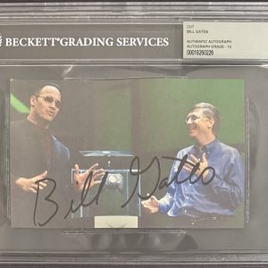 SIGNED Bill Gates  Microsoft Founder Beckett BAS COA PERFECT 10 AUTO The Rock