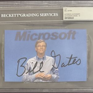 SIGNED Bill Gates  Microsoft Windows Founder Cut Beckett BAS COA PERFECT 10 AUTO