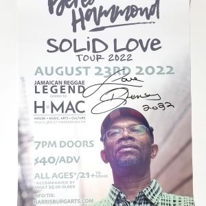 Beres Hammond reggae REAL SIGNED Solid Love 2022 Tour Poster JSA COA Autographed