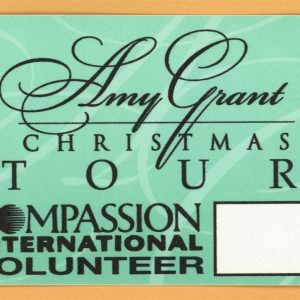Amy Grant 1997 Christmas Concert Tour VOLUNTEER Backstage Pass