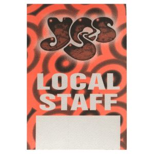 Yes 1997 Open Up Your Eyes Concert Tour Local Staff Backstage Pass
